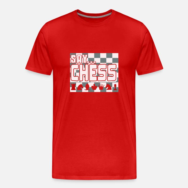 Schach - Say chess - Männer Premium Bio T-Shirt - Rot