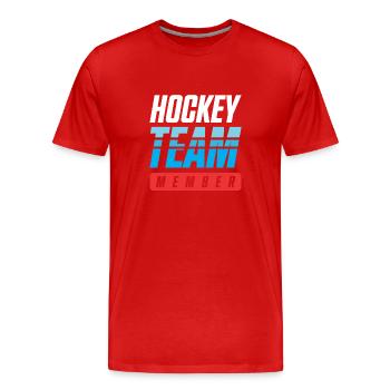 Hockey Team - Men's Premium Organic T-Shirt - red - Front - Damien (186cm)