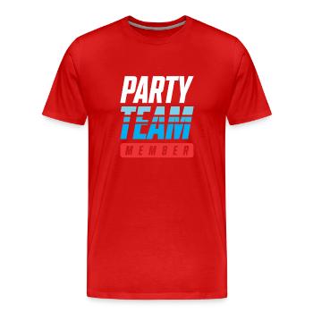 Équipe de fête - T-shirt bio Premium Homme - rouge - Devant - Damien (186cm)