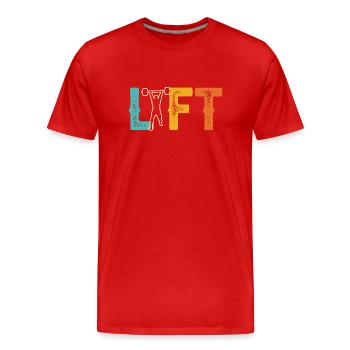 Lift Workout Gewichtheber Gym Gewichtheben - Männer Premium Bio T-Shirt - Rot - Vorne - Damien (186cm)