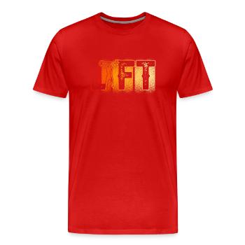Lift Workout Gewichtheben Gym Gewichtheber - Männer Premium Bio T-Shirt - Rot - Vorne - Damien (186cm)
