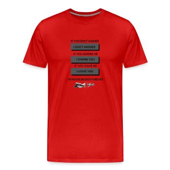 Je ne suis jamais brisé pour toujours - T-shirt bio Premium Homme - rouge - Devant - Damien (186cm)