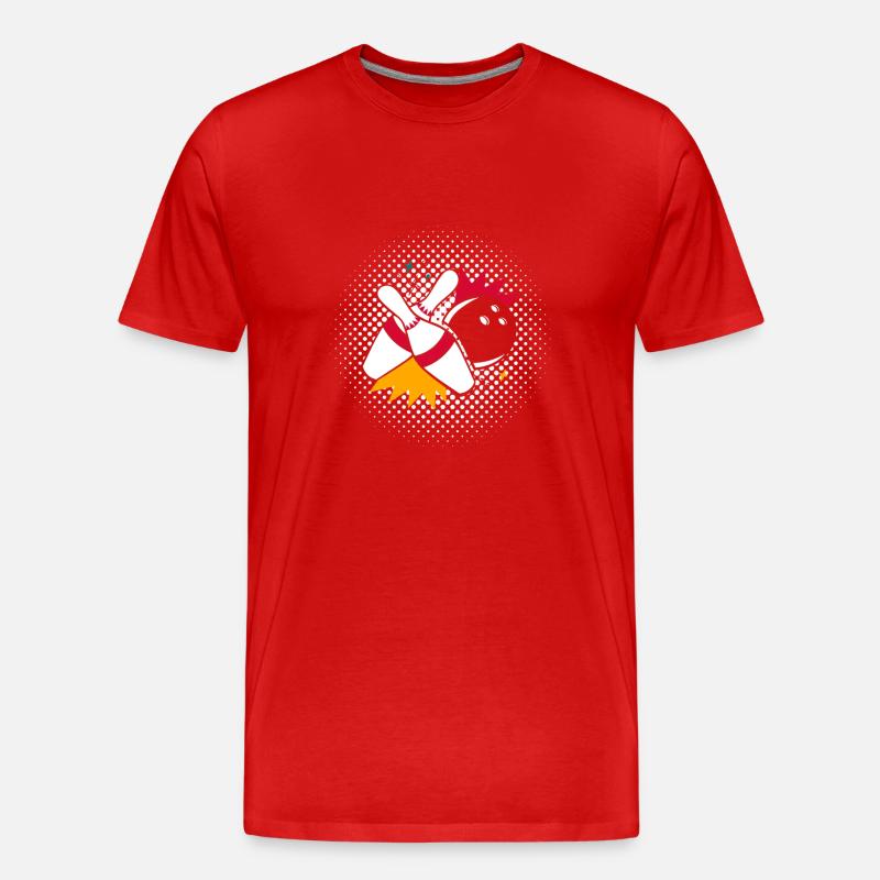 Bowlingkugel mit Pin - Männer Premium Bio T-Shirt - Rot