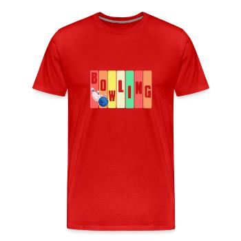 Bowling - Men's Premium Organic T-Shirt - red - Front - Damien (186cm)