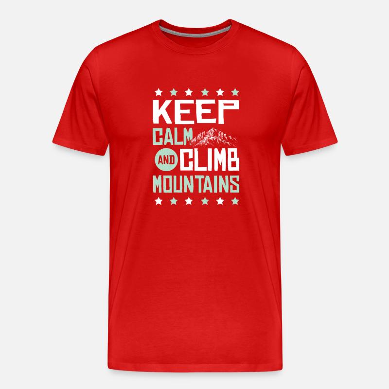 keep calm klettern - Männer Premium Bio T-Shirt - Rot