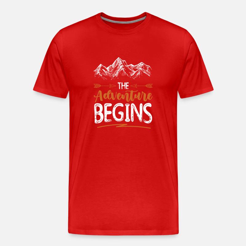 abenteuer beginnt klettern - Männer Premium Bio T-Shirt - Rot