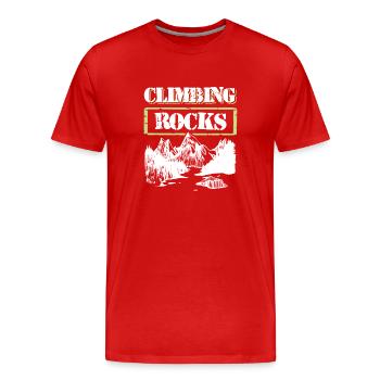 Climbing mountains - Men's Premium Organic T-Shirt - red - Front - Damien (186cm)