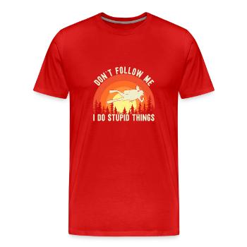 Cadeau de plongée sous-marine plongeur sous-marin - T-shirt bio Premium Homme - rouge - Devant - Damien (186cm)