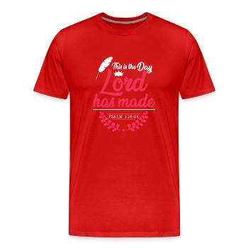 Bible Verse Faith Hope - Men's Premium Organic T-Shirt - red - Front - Damien (186cm)