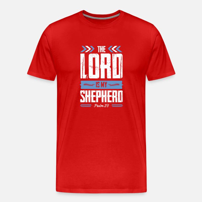 bibel spruch hirte - Männer Premium Bio T-Shirt - Rot