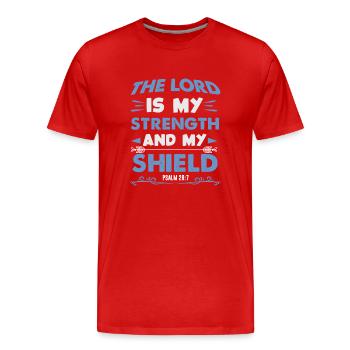 Bible Dieu Pouvoir - T-shirt bio Premium Homme - rouge - Devant - Damien (186cm)