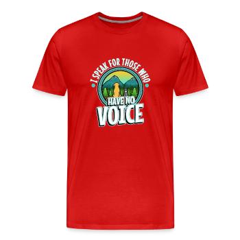 I speak for those who have no voice - Men's Premium Organic T-Shirt - red - Front - Damien (186cm)