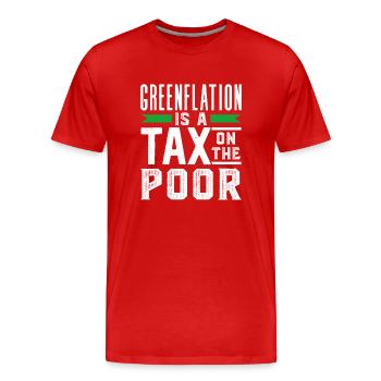 L’inflation verte est une taxe pour les pauvres Vert - T-shirt bio Premium Homme - rouge - Devant - Damien (186cm)