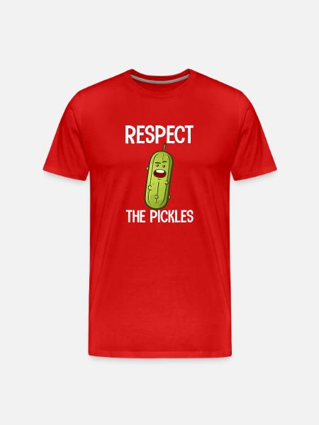 Respekter pickles Vegansk mad Funny Dill Pickle - Herre Premium T-shirt økologisk - rød