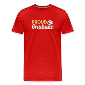 Célébration de la remise des diplômes des fiers diplômés - T-shirt bio Premium Homme - rouge - Devant - Damien (186cm)