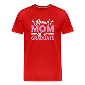 Fière mère d’un diplômé diplômé - T-shirt bio Premium Homme - rouge - Devant - Damien (186cm)