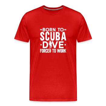 Sporttauchen Geschenk Unterwasser Sporttaucher - Männer Premium Bio T-Shirt - Rot - Vorne - Damien (186cm)