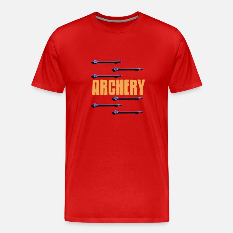 Bogenschießen mit pfeil und bogen - Männer Premium Bio T-Shirt - Rot