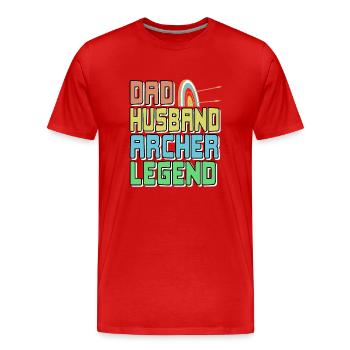 Dad Husband Archer Legend - Männer Premium Bio T-Shirt - Rot - Vorne - Damien (186cm)