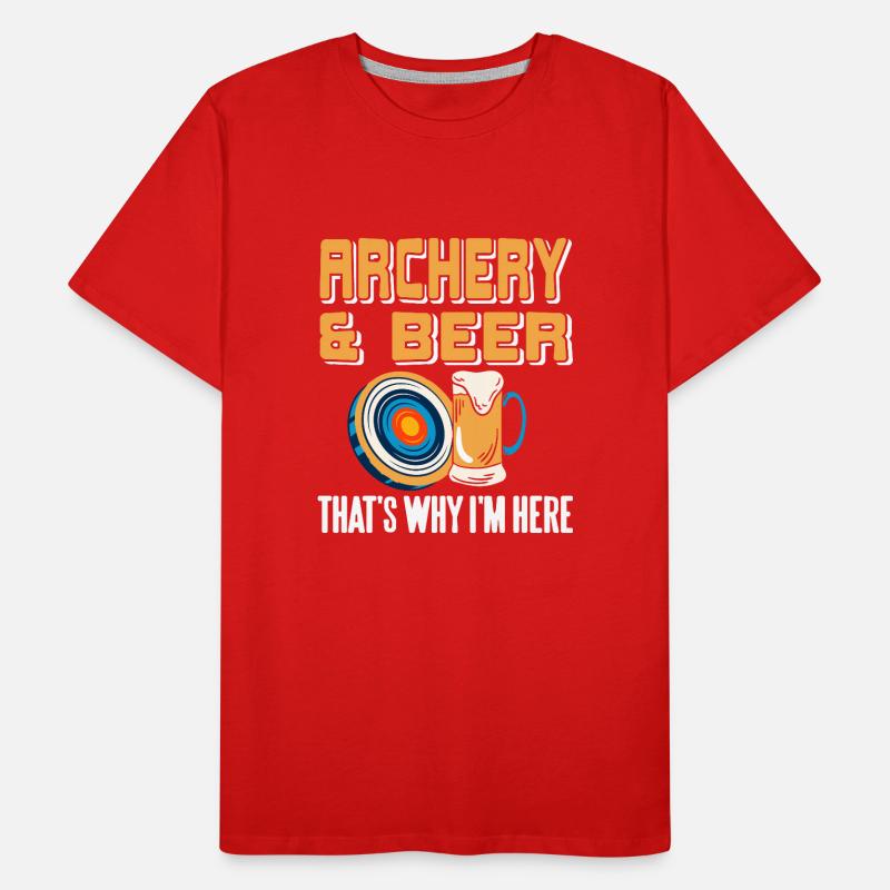 Archery & beer thats why im here Men's Premium Organic T-Shirt