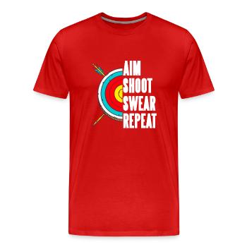 Viser Tir Jurer Répéter - T-shirt bio Premium Homme - rouge - Devant - Damien (186cm)