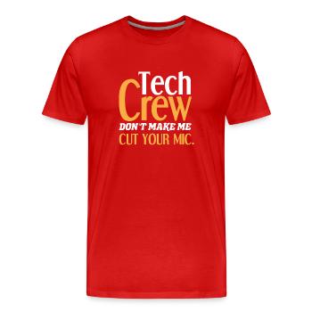 Équipe de techniciens de théâtre - T-shirt bio Premium Homme - rouge - Devant - Damien (186cm)