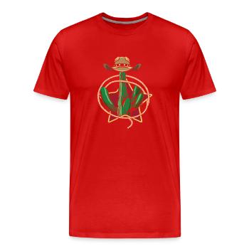 Western Kaktus - Männer Premium Bio T-Shirt - Rot - Vorne - Damien (186cm)