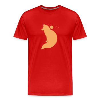 Fuchs vor Mond Rotfuchs Wildtier - Männer Premium Bio T-Shirt - Rot - Vorne - Damien (186cm)