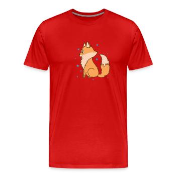 Fuchs ist aufmerksam Wildtier Rotfuchs - Männer Premium Bio T-Shirt - Rot - Vorne - Damien (186cm)
