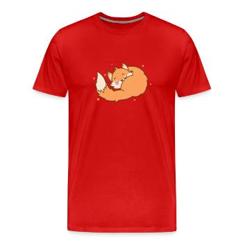 Fuchs träumt Tier Natur Umwelt Rotfuchs - Männer Premium Bio T-Shirt - Rot - Vorne - Damien (186cm)