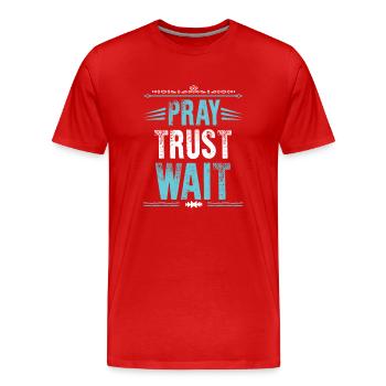 bibelvers beten vertrauen jesus - Männer Premium Bio T-Shirt - Rot - Vorne - Damien (186cm)