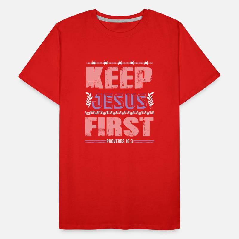 bibelvers spruch jesus first Männer Premium Bio T-Shirt