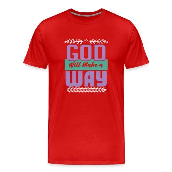 bibel gott macht ein weg - Männer Premium Bio T-Shirt - Rot - Vorne - Damien (186cm)