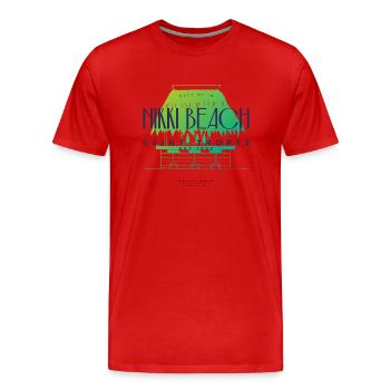 Walter & Wallis - Cote d Azur - T-shirt bio Premium Homme - rouge - Devant - Damien (186cm)