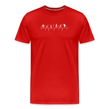 Pingouins, Pingouins, Amateurs de Pingouins - T-shirt bio Premium Homme - rouge - Devant - Damien (186cm)
