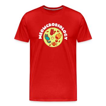 Meowcrobiology, Mikrobiologie Katzen - Männer Premium Bio T-Shirt - Rot - Vorne - Damien (186cm)