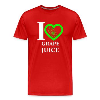 J’adore le jus de raisin - T-shirt bio Premium Homme - rouge - Devant - Damien (186cm)