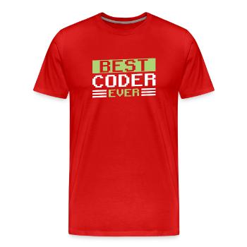 Best Programmer Ever Code Coding Coder - Men's Premium Organic T-Shirt - red - Front - Damien (186cm)