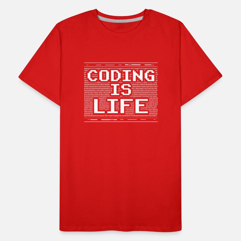 Coding Ist Leben Coder Code Programmierer Männer Premium Bio T-Shirt