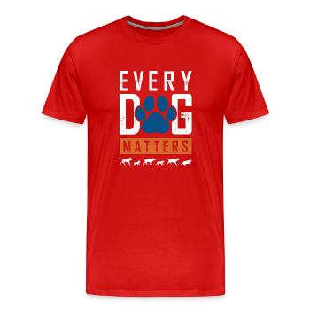 Animal welfare dog saying - Men's Premium Organic T-Shirt - red - Front - Damien (186cm)