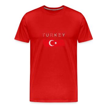 Carte de la Turquie Drapeau - T-shirt bio Premium Homme - rouge - Devant - Damien (186cm)
