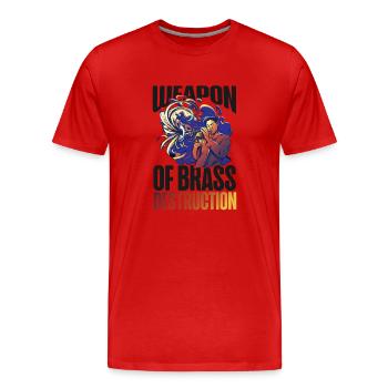 Trompettiste Jeu de mots Arme De Laiton - T-shirt bio Premium Homme - rouge - Devant - Damien (186cm)