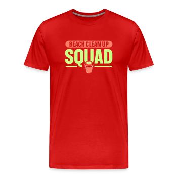 Beach Clean Up Squad Beach Cleaning - Men's Premium Organic T-Shirt - red - Front - Damien (186cm)