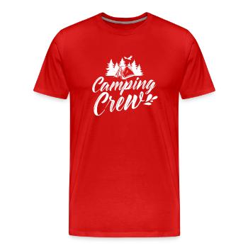 Camping Team Camper Campsite Campen Camp - Men's Premium Organic T-Shirt - red - Front - Damien (186cm)