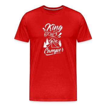 König Der Camper Campingplatz Campen Camp Camping - Männer Premium Bio T-Shirt - Rot - Vorne - Damien (186cm)