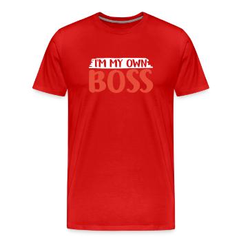 Je suis mon propre patron PDG entrepreneur fondateur - T-shirt bio Premium Homme - rouge - Devant - Damien (186cm)
