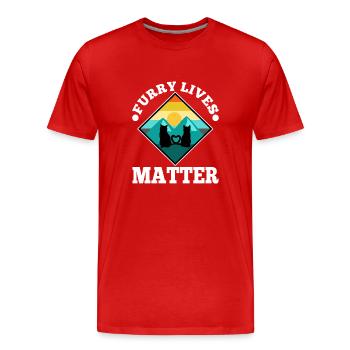 Les vies poilues comptent - T-shirt bio Premium Homme - rouge - Devant - Damien (186cm)