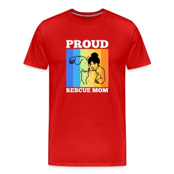 Fière maman sauveuse - T-shirt bio Premium Homme - rouge - Devant - Damien (186cm)