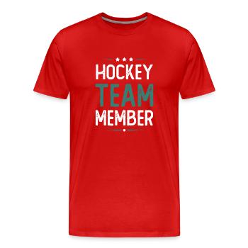 Hockey Team - Men's Premium Organic T-Shirt - red - Front - Damien (186cm)