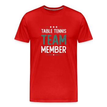 Table Tennis Team - Männer Premium Bio T-Shirt - Rot - Vorne - Damien (186cm)